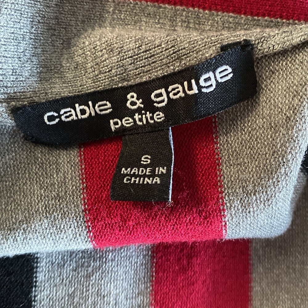 Cable & Gauge Black Colorblock Striped Short Sleeve Sweater Boatneck Size S - Picture 6 of 7